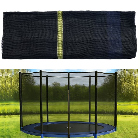 ZHENYEMEI 8FT Trampoline Net, Trampoline Enclosure Net for 6 Straight Poles, Weather-Resistant, Tear-Proof, Trampoline Net with Double-Headed Zippers, Enhanced Hook for Kids and Adults (No Poles)