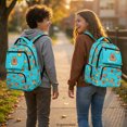 thumbnail image 3 of HELLHERO Capybara Orange Print Multi Pockets Bookbag for Casual College, Waterproof Lightweight Polyester Book Bag, 3 of 8