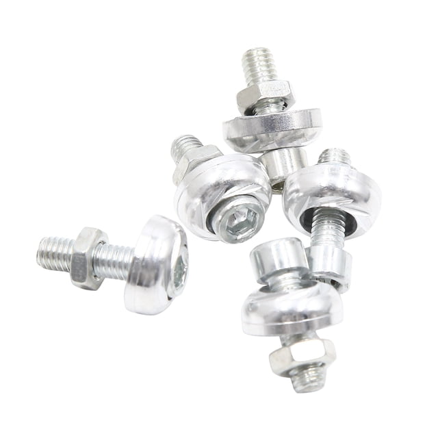 5Pcs M6x20 Tornillos Tuercas de Aluminio de Matrículas del Vehículo Moto Tono Plata
