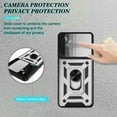thumbnail image 3 of Samsung Galaxy A32 Case, Galaxy A32 4G Case, Dteck [Military-Grade] [360 Ring Kickstand & Slide Camera Protector] Hybird Impact-Resistant Bumpers Cover Phone Case for Samsung Galaxy A32 4G, Silver, 3 of 8