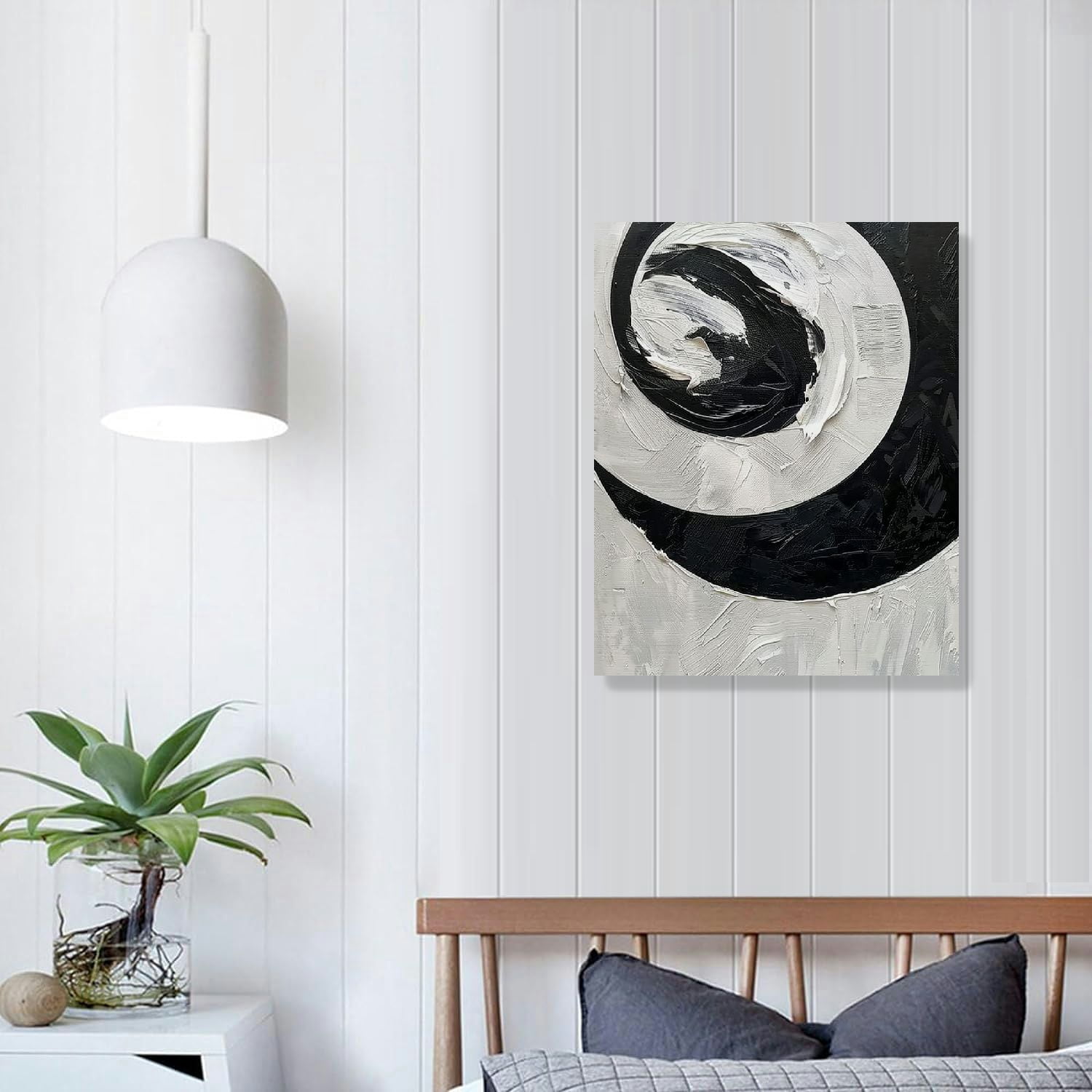 Nawypu Black and White Abstract Canvas Wall Art Modern Texture Painting Minimalist Abstract Prints Poster Black and White Texture Canvas Picture Modern Black and White Abstract Artwork