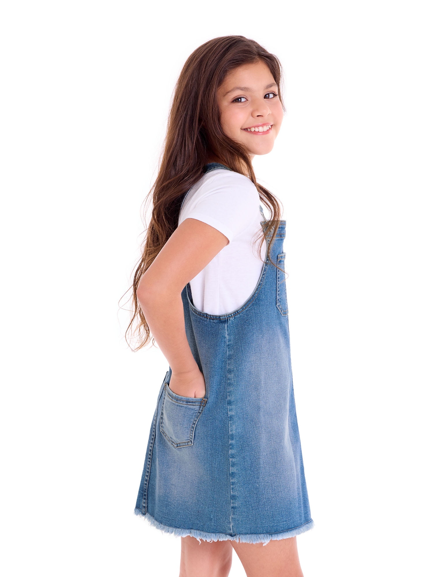 Jordache Girls Denim Jumper Dress, Sizes XS-XXL
