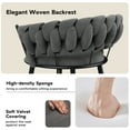 thumbnail image 7 of Andeworld 24'' Barstools set of 4, Modern Velvet Bar Stools with Woven Back, Counter Height Barstools with Upholstered Seating, Square Footrest, Grey, 7 of 7