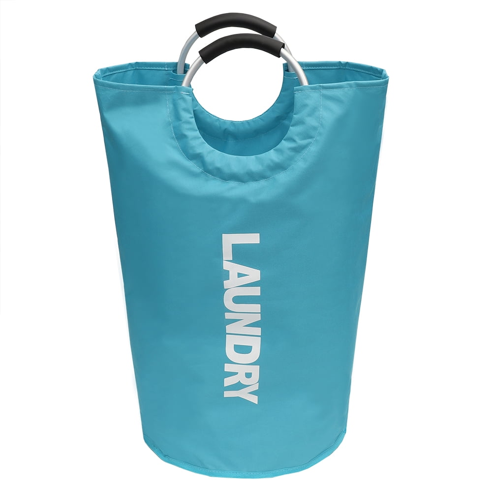 Home Basics Laundry Tote Bag With Soft Grip Handles, Light Blue