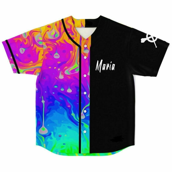 Kayzo Merch EDM Baseball Jersey Men/Women Casual Thin button Baseball uniform Oil Slick Custom Jersey Style4