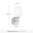 thumbnail image 4 of Design House Stasia 1 Light Satin Nickel Dimmable Modern Wall Sconce with Frosted Glass, 4 of 9