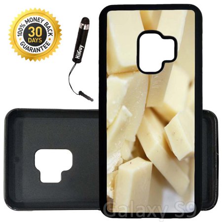 Custom Chocolate - Custom Galaxy S9 Case (Yummy White Chocolate) Edge-to-Edge Rubber Black Cover Ultra Slim | Lightweight | Includes Stylus Pen by Innosub