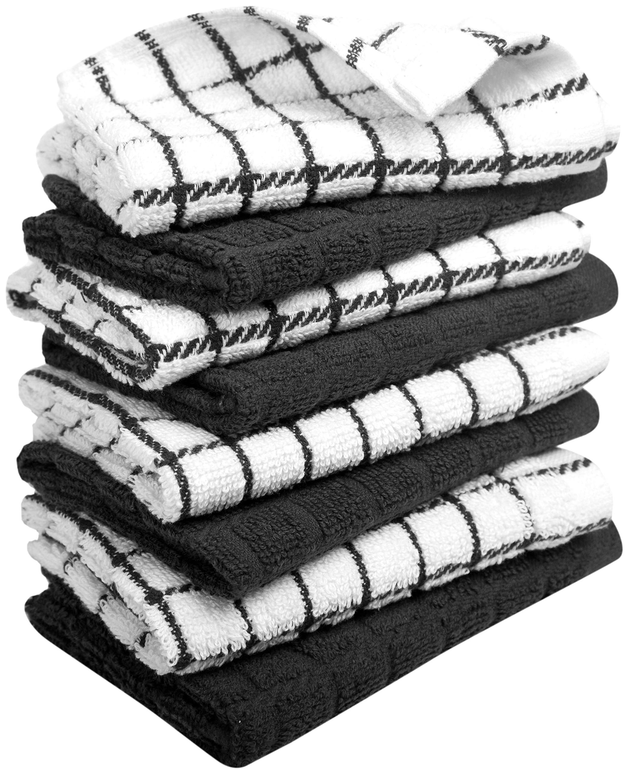 Dish Cloths 8 Pack 12x12 Inch 100% Cotton Kitchen Towels 405 GSM Soft Highly Absorbent Durable Cleaning Towels for Kitchen Aqua