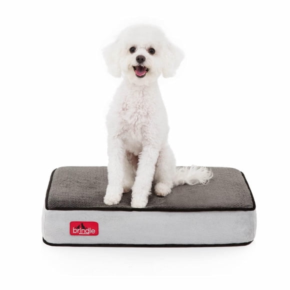 Cama Ortopédica para Perro Brindle Negro Carbón con Memory Foam y Cubierta de Velvetón Extraíble