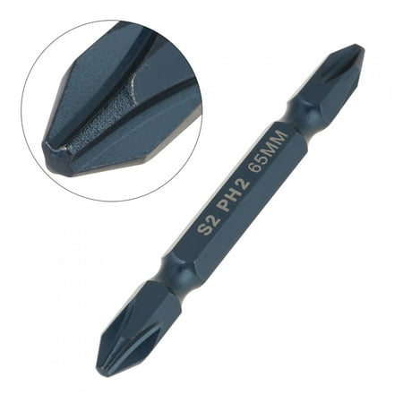 

10pcs Dual head Cross 1/4inch Shank 65mm S2 Alloy Steel Screwdriver Bits Set H6.3*65*PH2