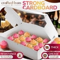 thumbnail image 3 of 10 Pcs Half Sheet Cake Boxes 19x14x4″ - Christmas Cake Boxes with Window Half Sheet Cake Box Rectangle Large Cake Box White Bakery Boxes Cardboard Cake Boxes - 1/2 Sheet Cake Boxes with Cake Boards, 3 of 8