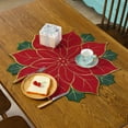 Christmas Placemats Poinsettia Flower Round Placemats For Kitchen