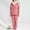Pink, variant on Idoravan Women's 2-Piece Pajama Sets,Women's Sleepwear Solid Long Sleeve Pajamas Two Piece Set Home Gray XL