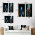 thumbnail image 4 of Designart "Blue Telephone Booth Metropolitan silence" Telephone Booth Framed Wall Art Set Of 2 - Blue Architecture Framed Canvas Set For Living Room Decor, 4 of 7