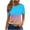 Blue, variant on Erwazi T Shirts for Women Short Sleeve Crew Neck Summer Tops Gradient Printed Tees