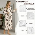thumbnail image 5 of SEANATIVE Women's Cozy House Dress Long Sleeve Pajama Dress Soft Button Front Full-Length Nightgown, Sleep Shirt for Bedroom, M, Dachshund Dog Paw Heart-shape Pattern Beige, 5 of 7