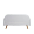 thumbnail image 7 of Williamspace Loveseat Sofa, 59.1" Teddy Velvet Couch Small Modern Love Seat Sofa with Three Cute Curved Lumbar Pillows for Small Spaces, Light Beige, 7 of 7