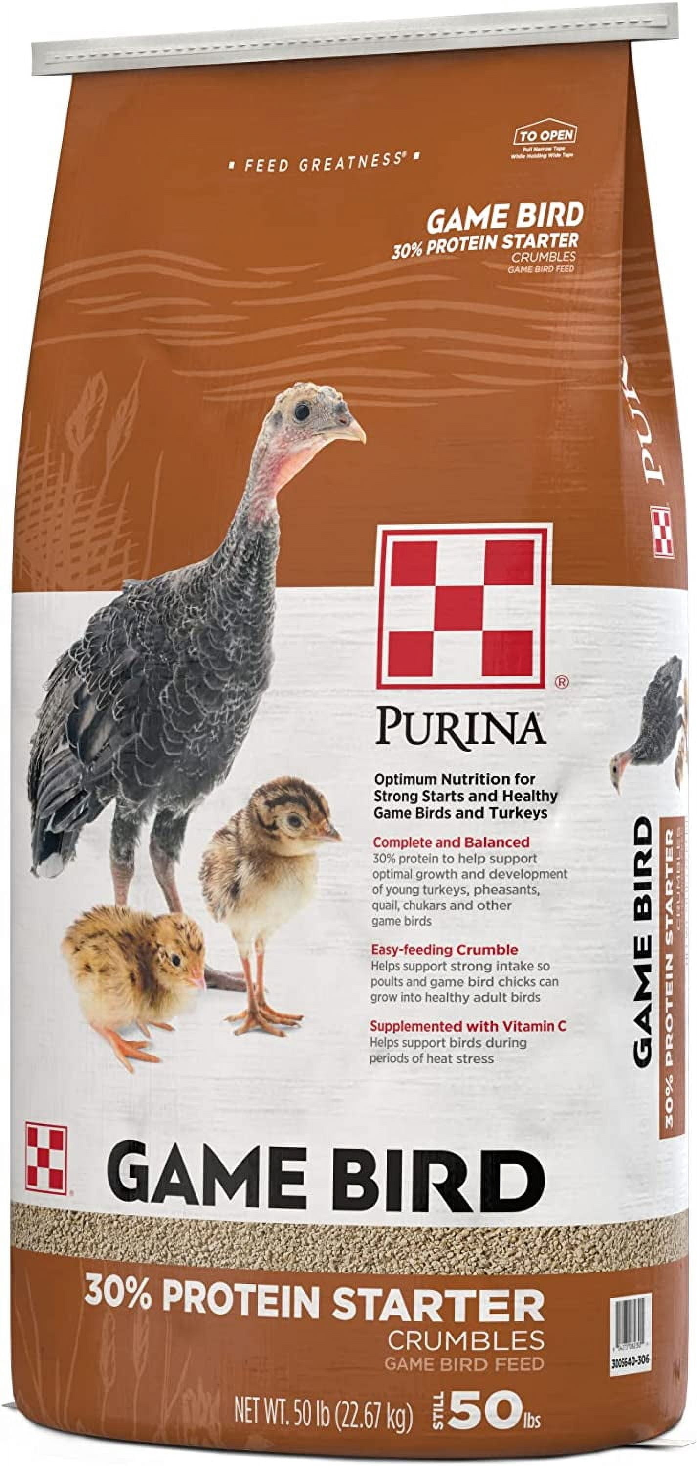 Purina | Game Bird + Turkey Startena Complete Feed | 50 Pound (50 lb.) Bag