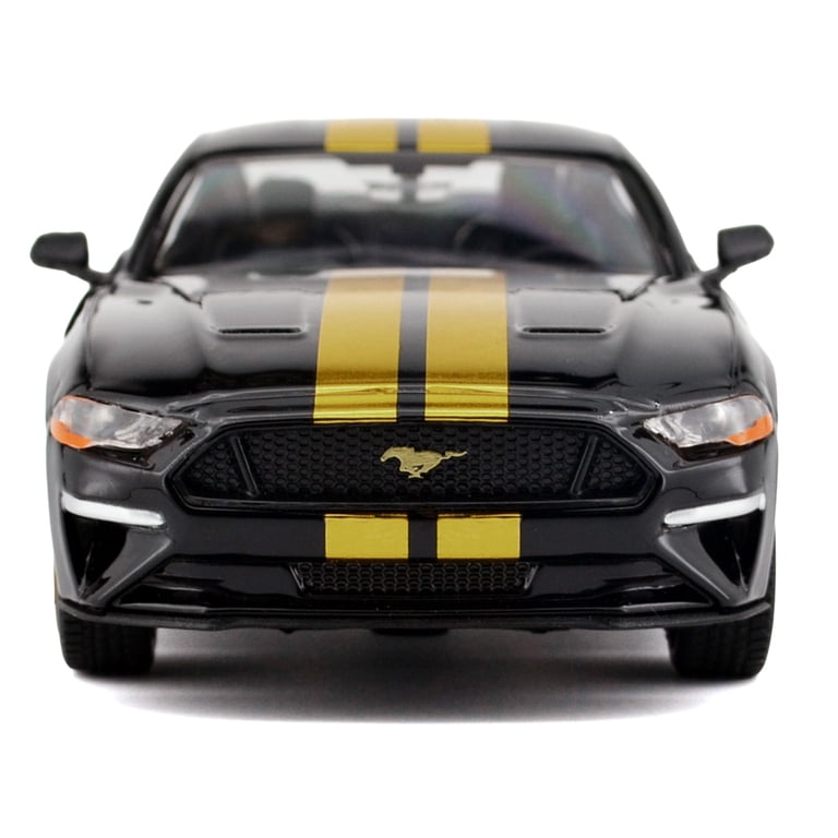スポーツトイ・アクショントイ Mustang G5 18K Gold Plate 2018 Ford Mustang GT 5.0 Black with Gold Stripes and Graphics