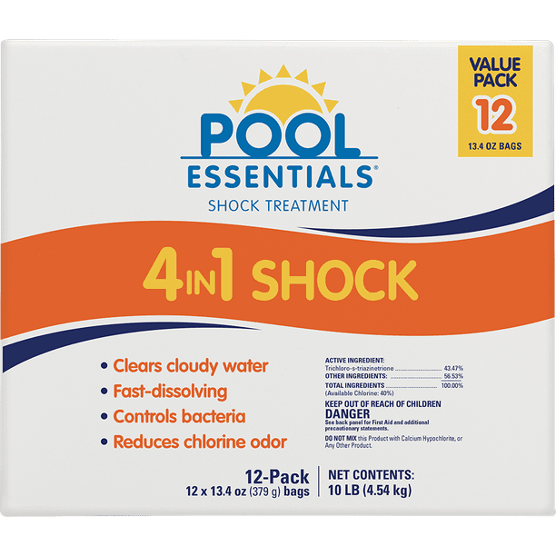 Pool Essentials Pool Shock Treatment 12 Pack, 12 13.4 oz Bags