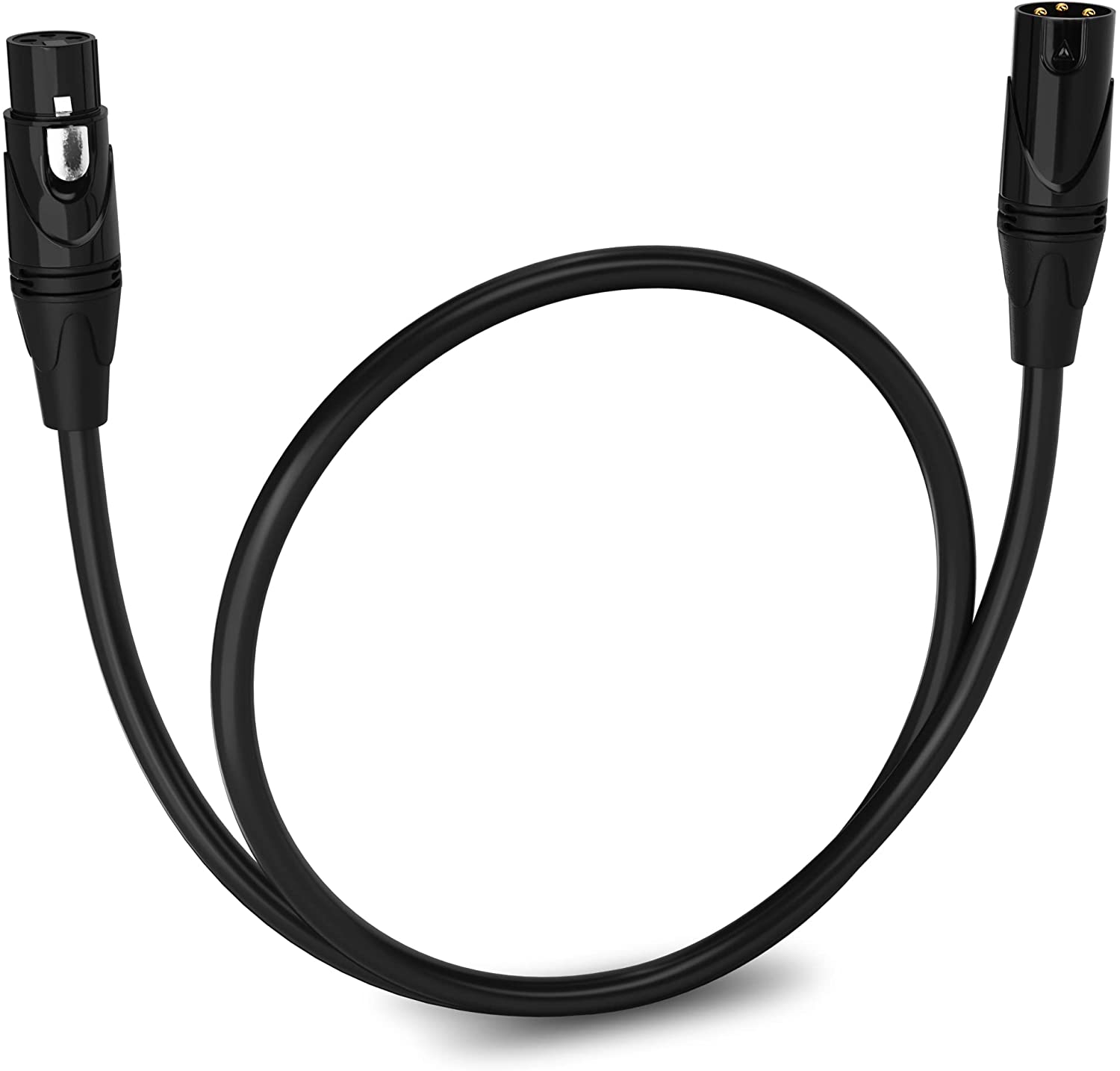 LyxPro 1.5 feet Microphone XLR Cable, Male to Female, 3 Pin Mic Cable, Black