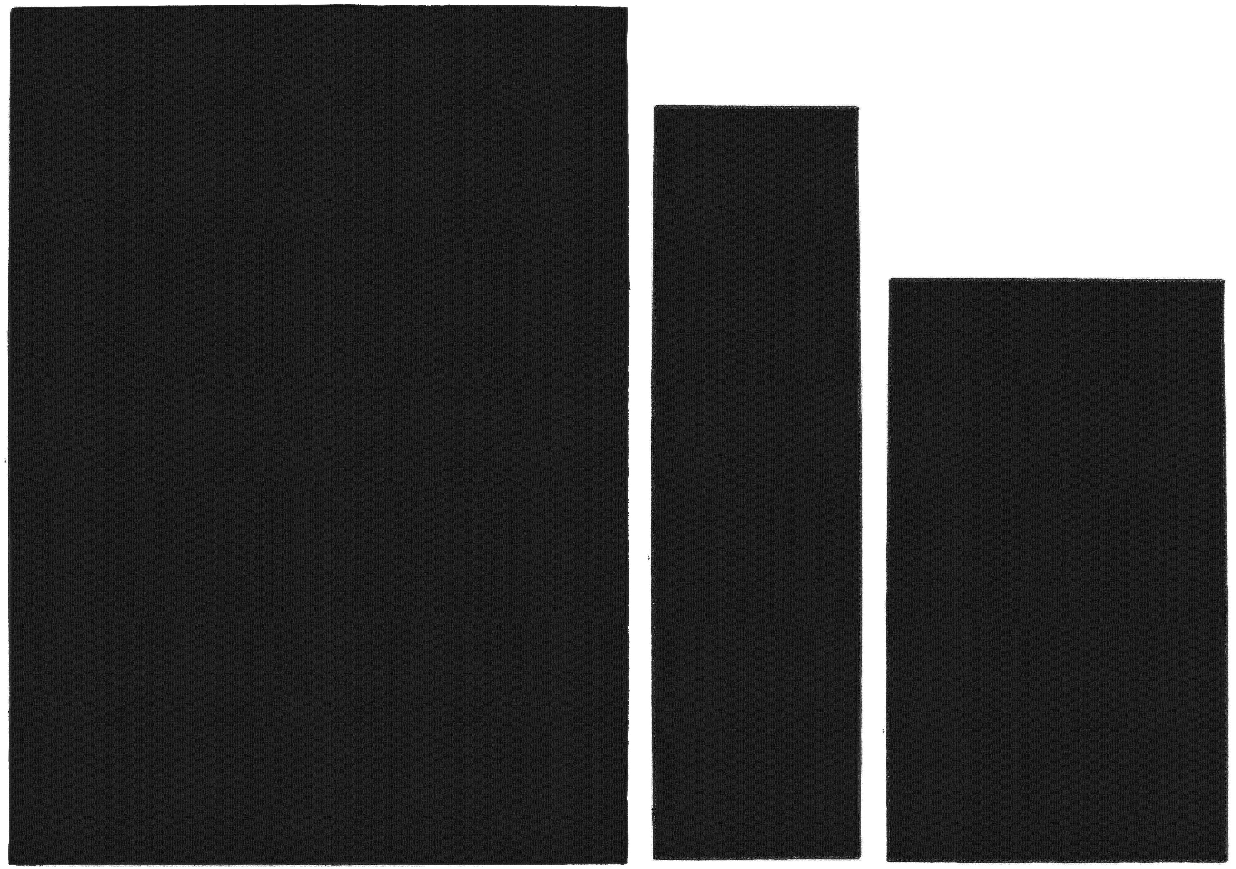 Garland Rug Town Square Black 3 Piece Rug Set(24"x60", 3'x4', 5'x7