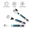 thumbnail image 3 of Picia Fantasy Underwater Adventure Print Children's Knife, Fork And Spoon Set - Kids’ Knife Fork Spoon - Stainless Steel Kids Silverware Set - Metal Kids Cutlery Set, 3 of 8