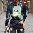 thumbnail image 1 of Blusas y camisas de manga larga con cuello redondo para hombre, blusa informal de manga larga con cuello redondo y estampado de rayas, blusa de poliéster para hombre, 1 of 5