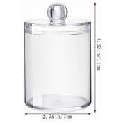 1/2/3/4pcs Dispenser Clear Plastic Apothecary Jars - Multipurpose Cotton Ball | Cotton Swab | Q-Tips | Cotton Rounds