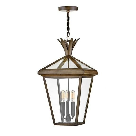 3 Light Outdoor Large Hanging Lantern in Transitional Style-21.5 inches Tall and 12 inches Wide-Burnished Bronze Finish Bailey Street Home