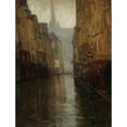 thumbnail image 2 of Germain Eugène Bonneton 19x24 Black Ornate Framed Double Matted Museum Art Print Titled: Rue Du Haut-Pave Towards the Quai De Montebello (Floods of 1910) (1910), 2 of 5