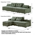 thumbnail image 5 of BUIORD 94" Convertible Sectional Sofa Modular Couch, 3 in 1 Sleeper Sofa with 4 Storage Space, L-Shaped Couch Pull-Out Sofa Bed for Living Room, Green, 5 of 10