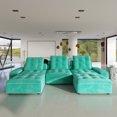 thumbnail image 4 of Sodrens 142" Modular Sectional Sofa Cloud Couch,U-Shaped Modern Frosted Velvet Sofa for Living Room,Apartment and Small Space,3-Seat Sofa with Two Ottomans,Tiffany Blue, 4 of 10