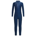 thumbnail image 3 of Kaerm Body de Danse pour Filles avec Strass Manches Longues Unitard Extensible Bleu Marine 14, 3 of 6