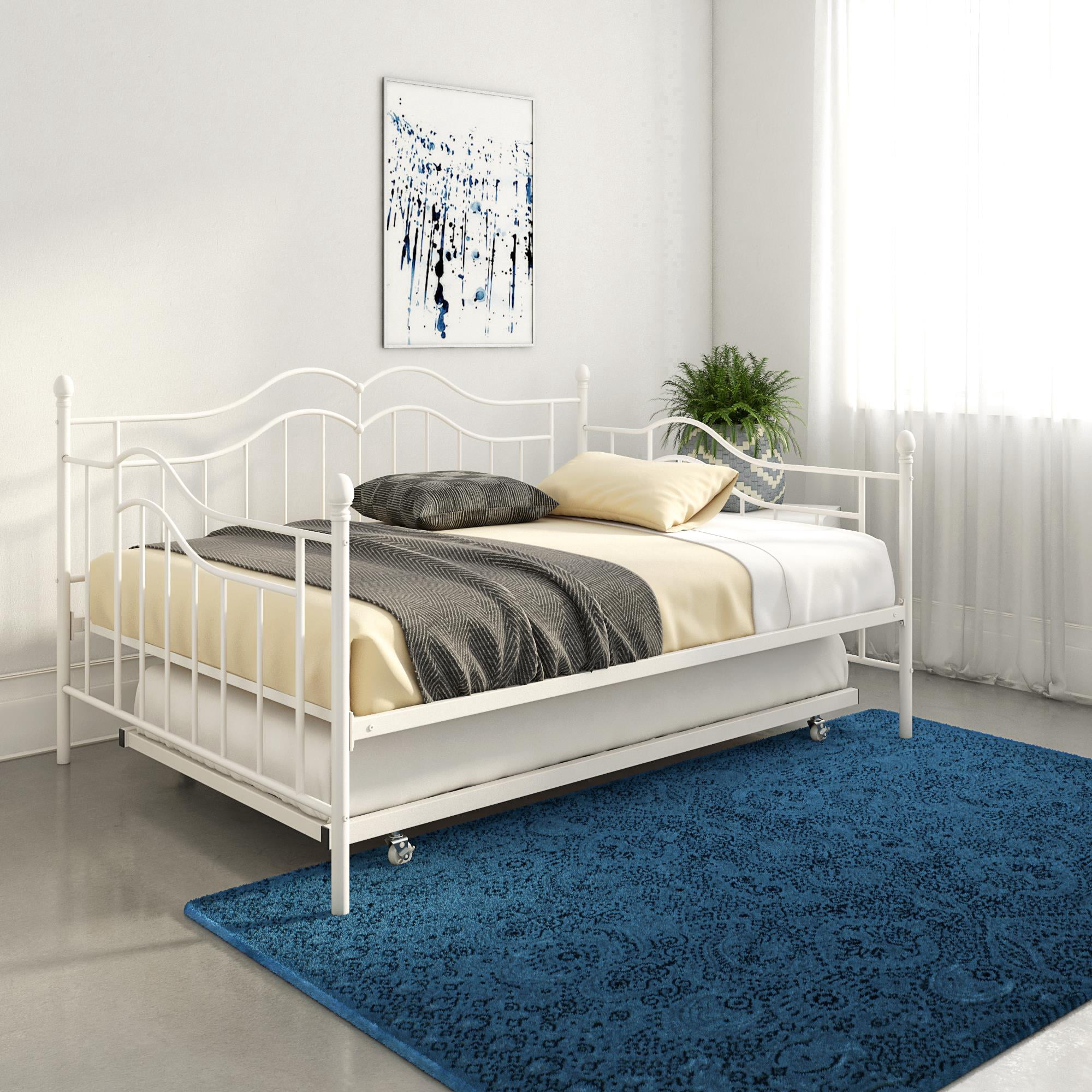 DHP Tokyo Metal Daybed and Trundle, Full/Twin, White