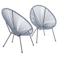 thumbnail image 1 of Living Source International Chaises de Patio Modernes en Métal Bleu/gris (Ensemble de 2), 1 of 2