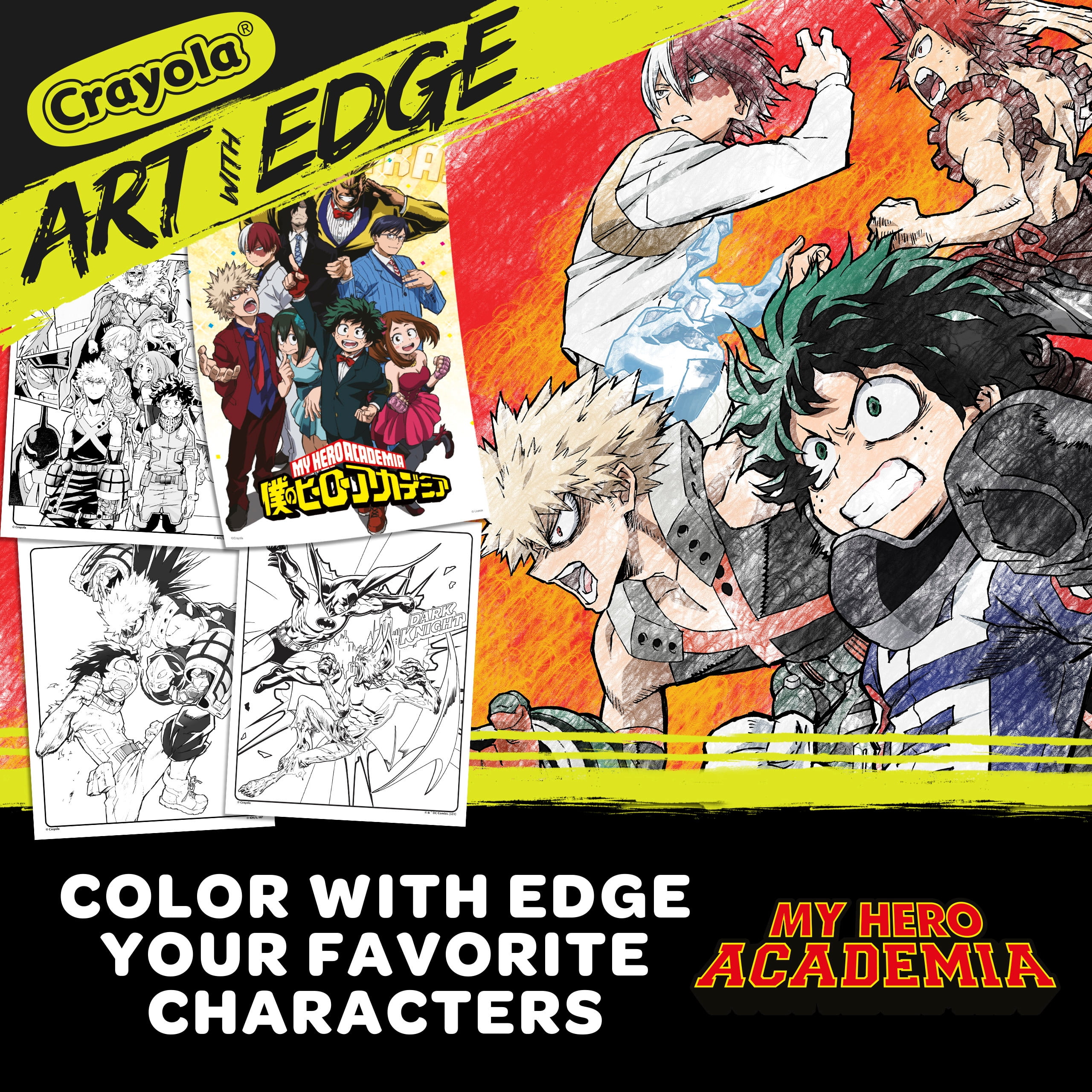 Crayola My Hero Academia 28 Coloring Pages & 1 Poster, Art with Edge, Adult Coloring Gift
