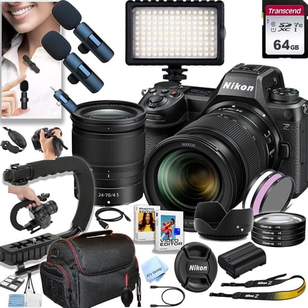 Nikon Z6 III Mirrorless Digital Camera 24.5MP Z 24-70mm f/4 S Lens | 24.5 MP | 4K UHD + 64GB Memory Wireless Lavalier Microphones 126 LED Light and More (34pc Bundle) (International Model) Nikon Z6 III Mirrorless Digital Camera 24.5MP Z 24-70mm f/4 S Lens | 24.5 MP | 4K UHD + 64GB Memory Wireless Lavalier Microphones 126 LED Light and More (34pc Bundle) (International Model)