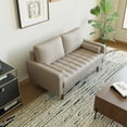 thumbnail image 4 of StateSide 59" Vegan Leather Office Loveseat, Square Arm 2-Seater Sofa for Reception, Home Office & Small Spaces, 4 of 5
