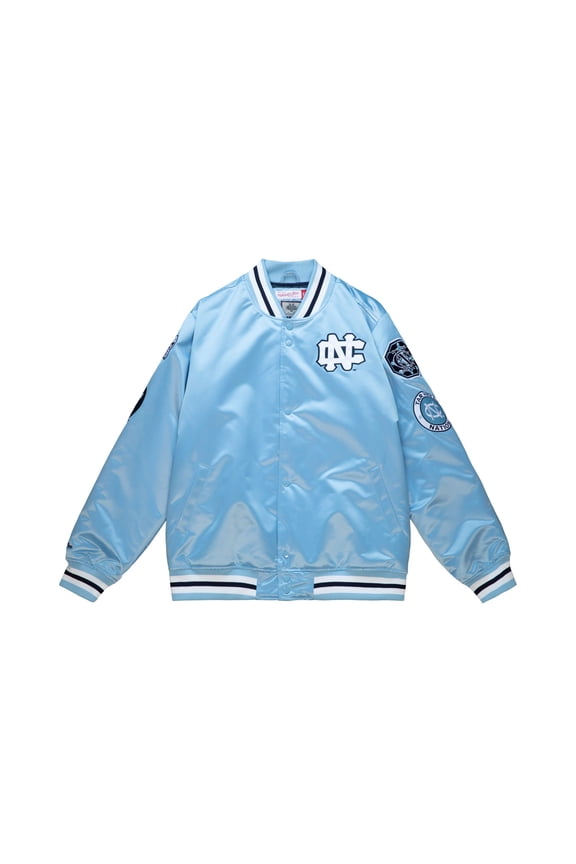 Men's Mitchell & Ness Light Blue NCAA UNC Champ City Heavyweight Jacket - XS