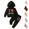 thumbnail image 5 of Mercatoo Baby 2 Piece Outfit I Love Papa Sweatsuit Set Long Sleeve Hoodies Sweatpants Suit Cotton Cute Joggers 𝐓racksuit, 5 of 6