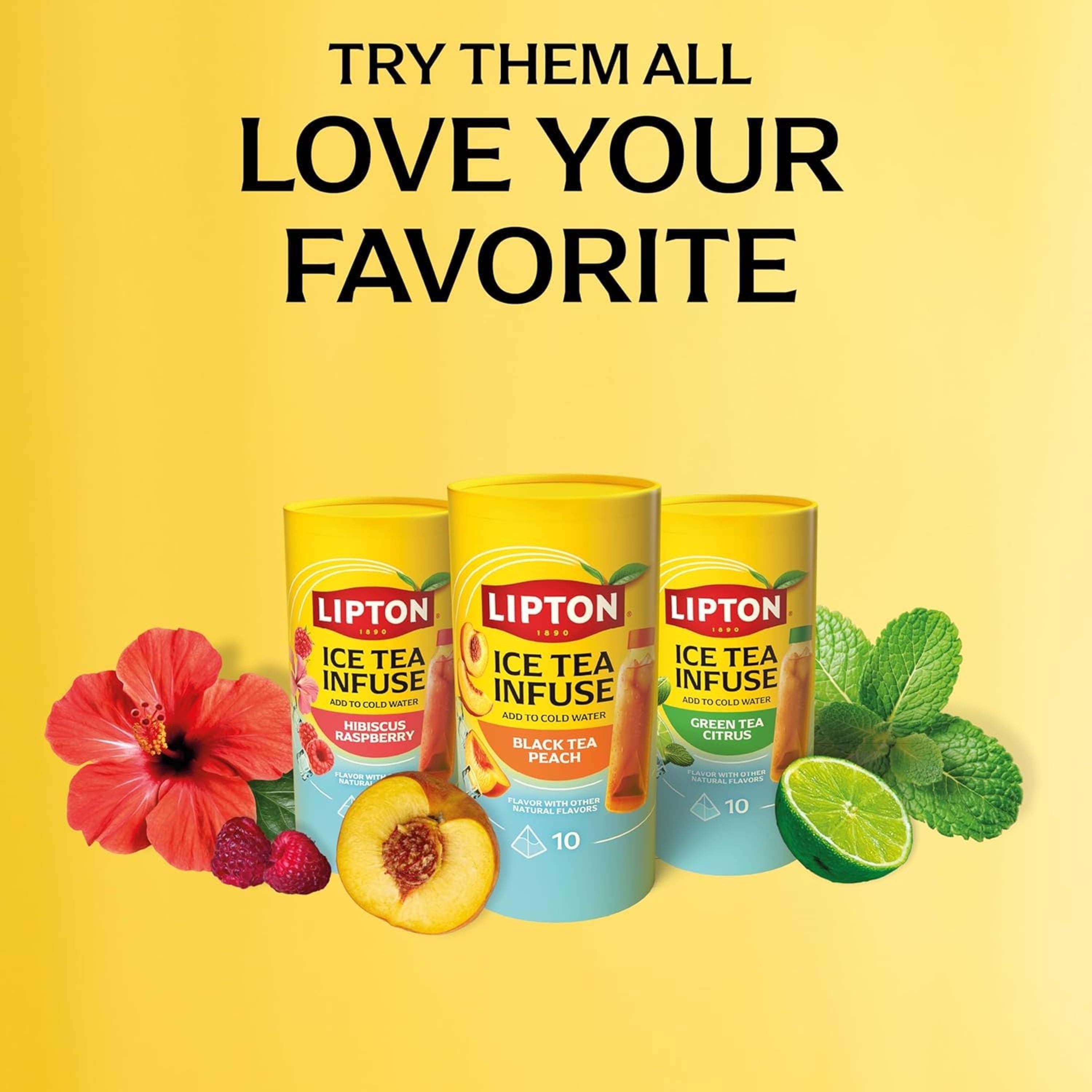 Lipton Iced Tea Infuse Peach Black Tea Cold Brew Bags, 10 ct (Pack of 3)