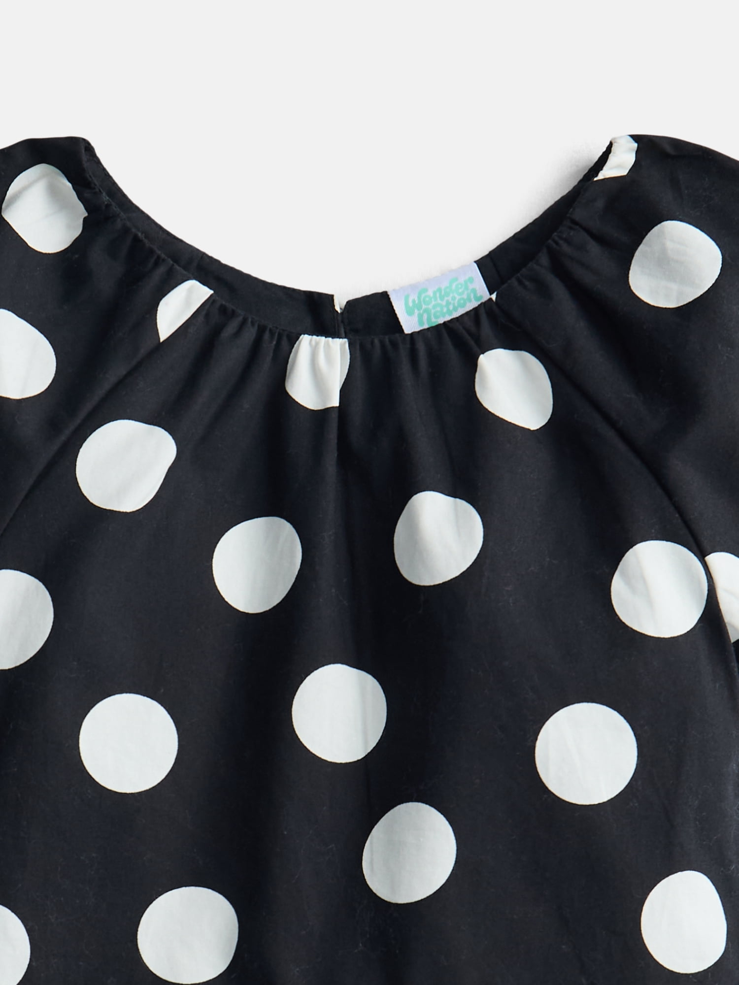 Wonder Nation Toddler Girls' Print Cotton Dress with Bubble Hem, Sizes 12M-5T