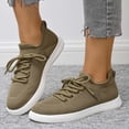 thumbnail image 2 of Daznico Women's Lightweight Low-Top Sneakers - Breathable Mesh Lace-Up Board Shoes for Casual Sports & Everyday Wear,Color:Khaki,Size:6.5, 2 of 9