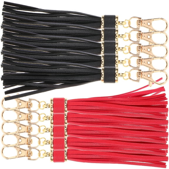 Raindrops Keychain Pendant Handbag Accessory Red Tassel 10Pcs 5.5x1.2x0.8in