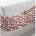 thumbnail image 2 of Kiss Bed Skirt, Monochrome Design Warm Tone Girl Kises, Elastic Bedskirt Dust Ruffle Wrap Around for Bedding Decor, 4 Sizes, Ruby and White, by Ambesonne, 2 of 2