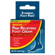 MagniLife Pain Relieving Foot Cream, Moisturizing Formula Relieves Pain, 4 oz.