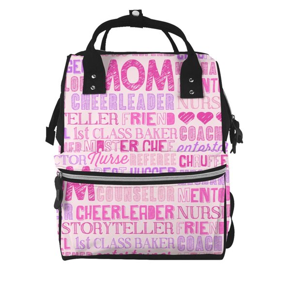 Easygdp Best Mom ever para Bolsa de Bebé de Gran Capacidad con Múltiples Bolsillos, Bolsa de Pañales para Padres, Bolsa de Viaje Organizada y Elegante