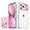 Pink, variant on for iPhone Case,[Compatible with MagSafe] Transparent Crystal Slim with Slide Camera Lens Bumper Protection Cover Clear Soft Shockproof Cover Phone Case (Pink,iPhone 12 Pro)