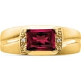 thumbnail image 5 of 14K Yellow Gold Emerald-Cut Created Ruby And Diamond Mens Ringsize 10 (Width 2.1 To 8.3) - Jbsp, 5 of 5